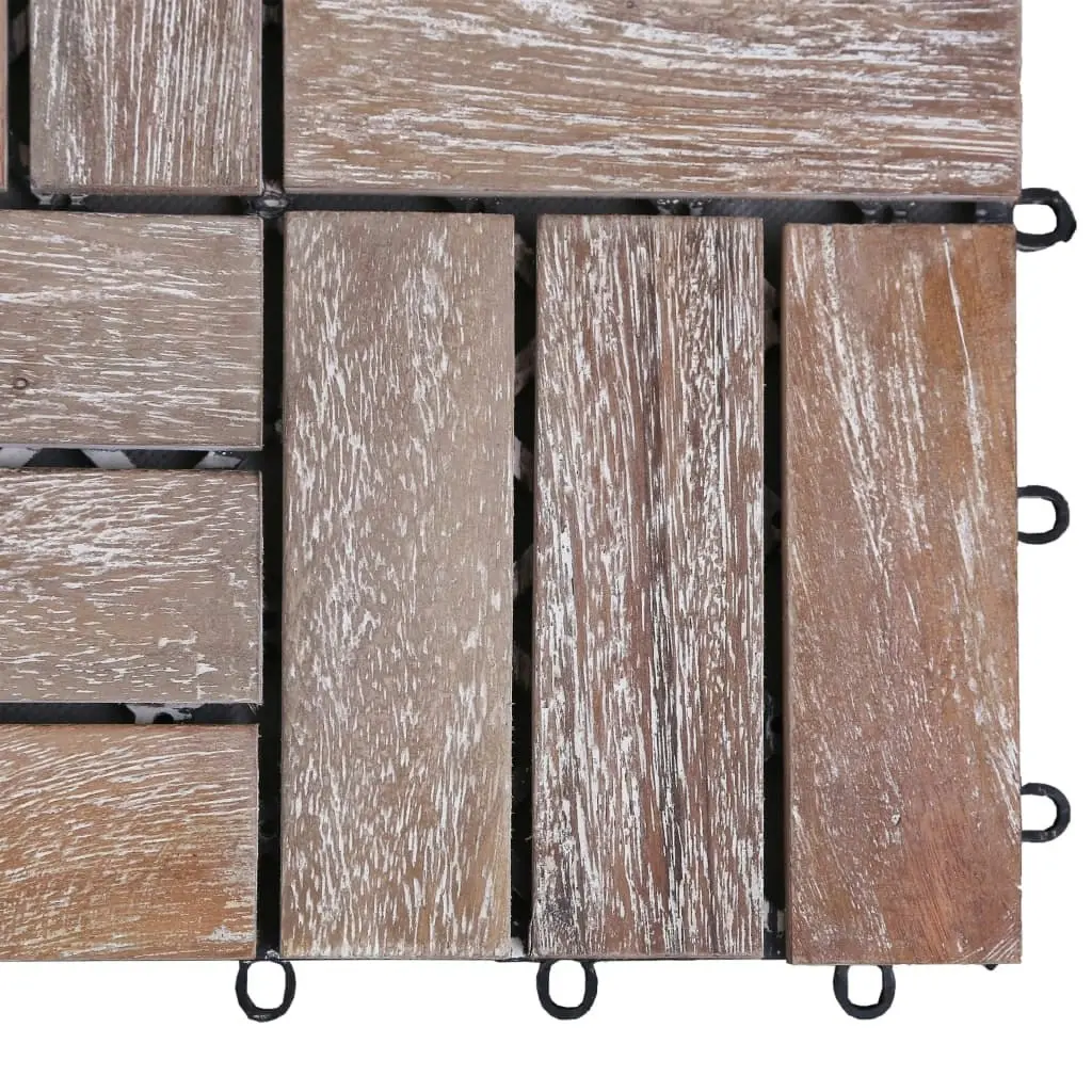 Decking Tiles 11 pcs 30x30 cm Solid Reclaimed Wood 45744