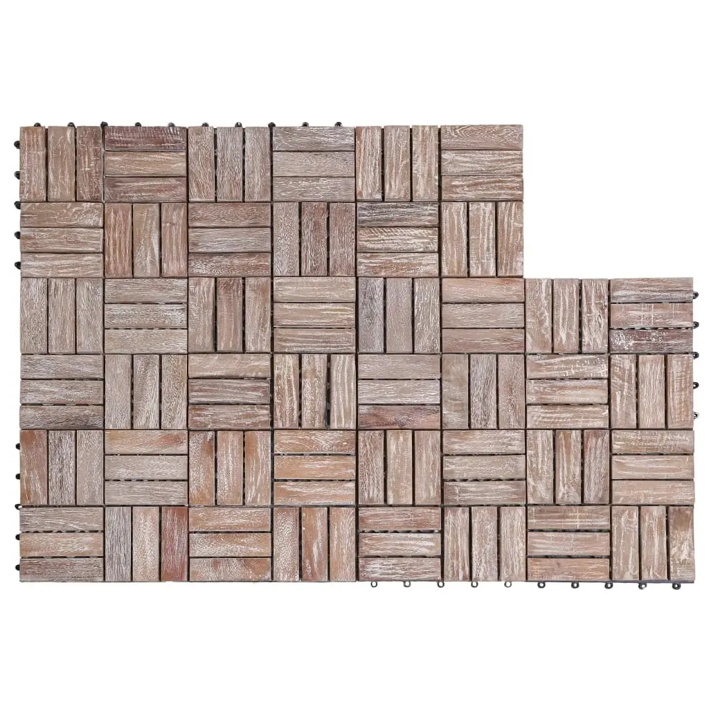 Decking Tiles 11 pcs 30x30 cm Solid Reclaimed Wood 45744