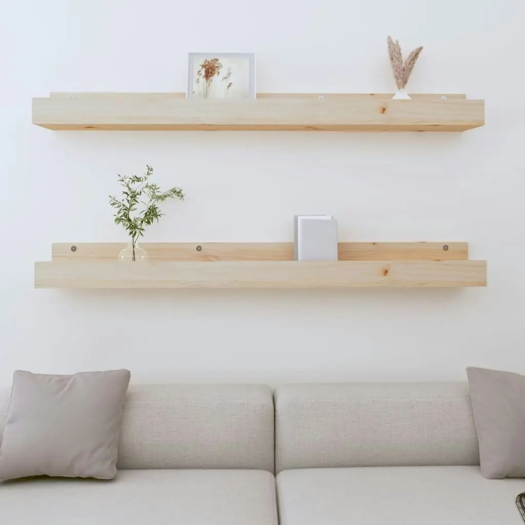 Wall Shelves 2 pcs 110x12x9 cm Solid Wood Pine 823594