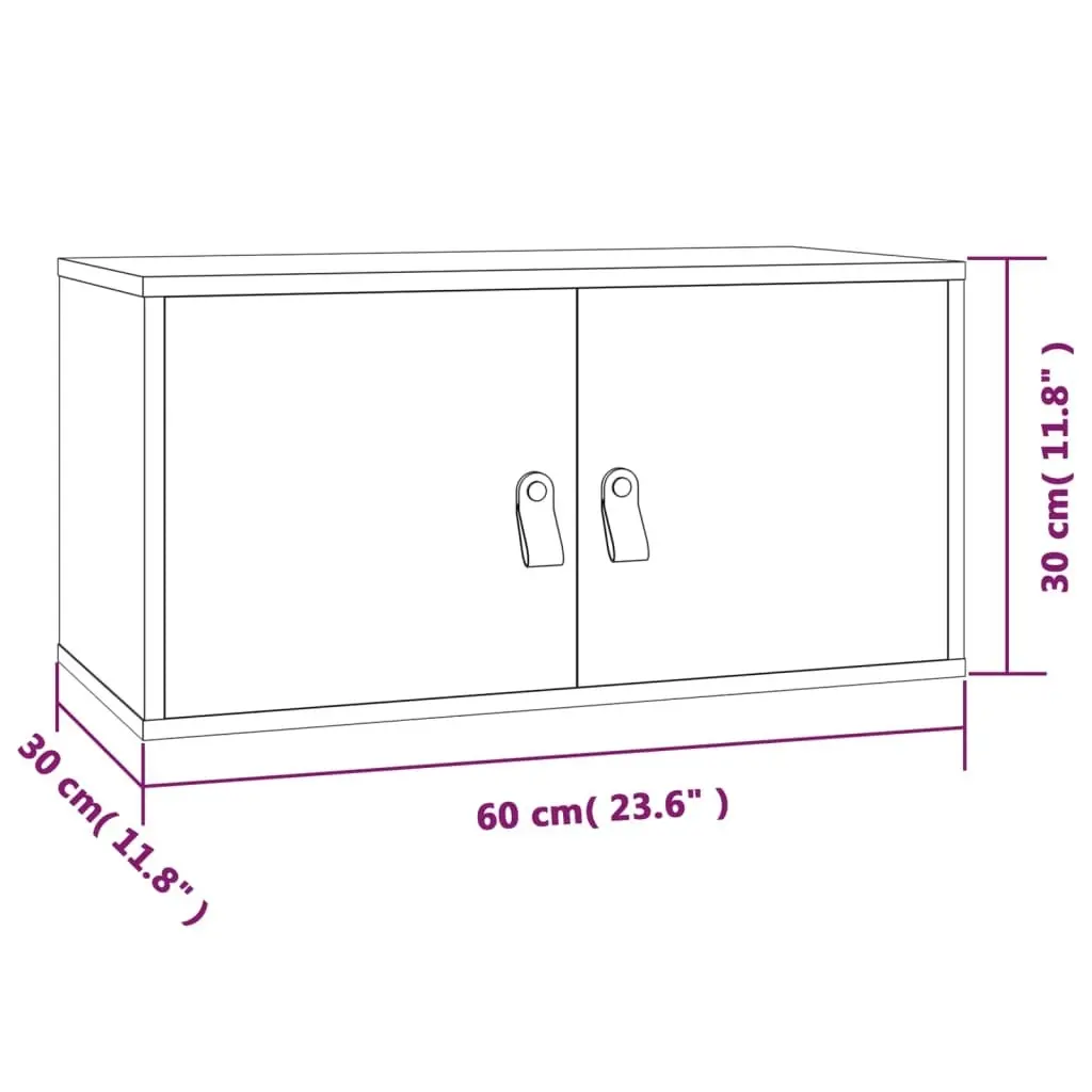 Wall Cabinet 60x30x30 cm Solid Wood Pine 818365