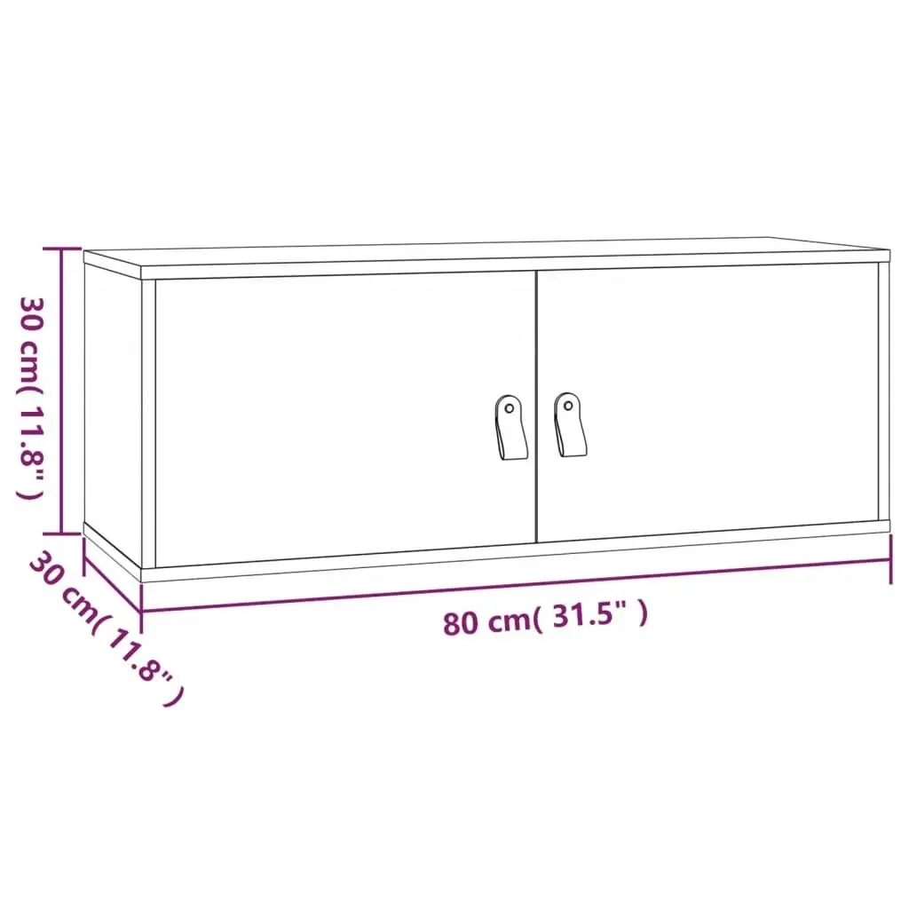 Wall Cabinet 80x30x30 cm Solid Wood Pine 818375