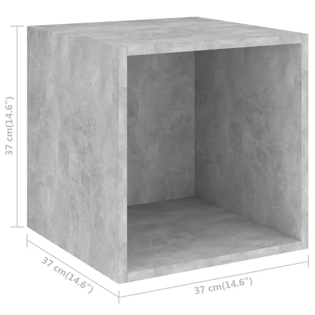 Wall Cabinets 4 pcs Concrete Grey 37x37x37 cm Engineered Wood 805458