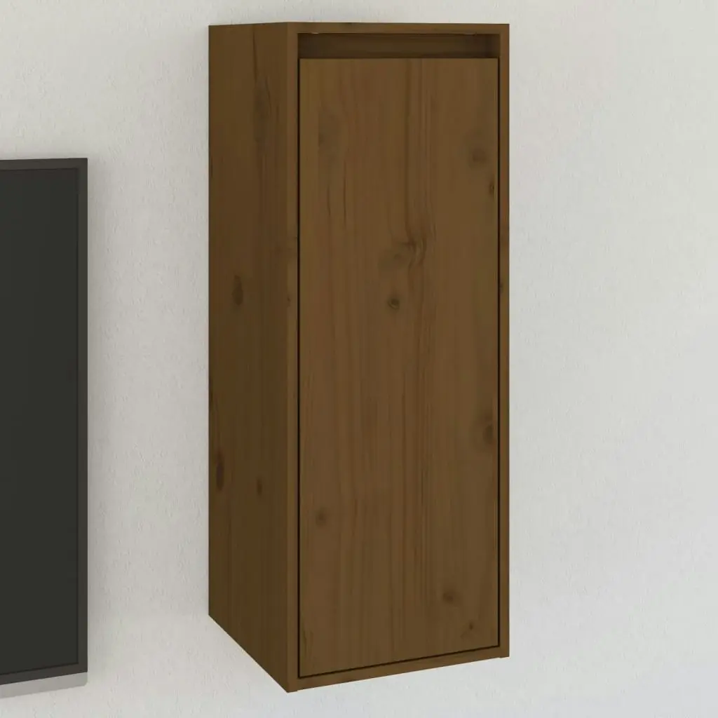 Wall Cabinet Honey Brown 30x30x80 cm Solid Wood Pine 813501