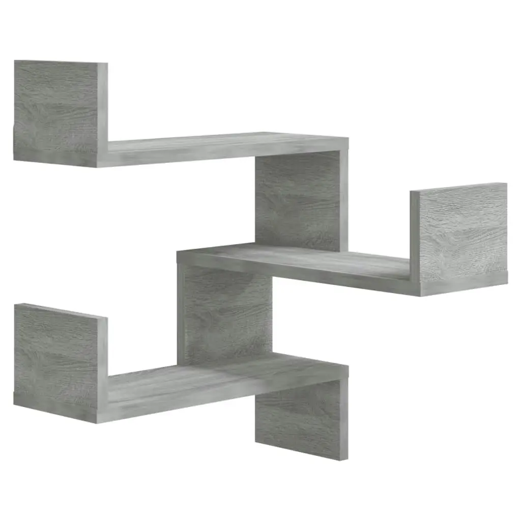 Wall Corner Shelves 2 pcs Grey Sonoma 40x40x50 cm Engineered Wood 815207