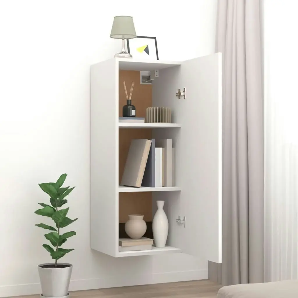 Wall Cabinet White 34.5x34x90 cm Engineered Wood 812429