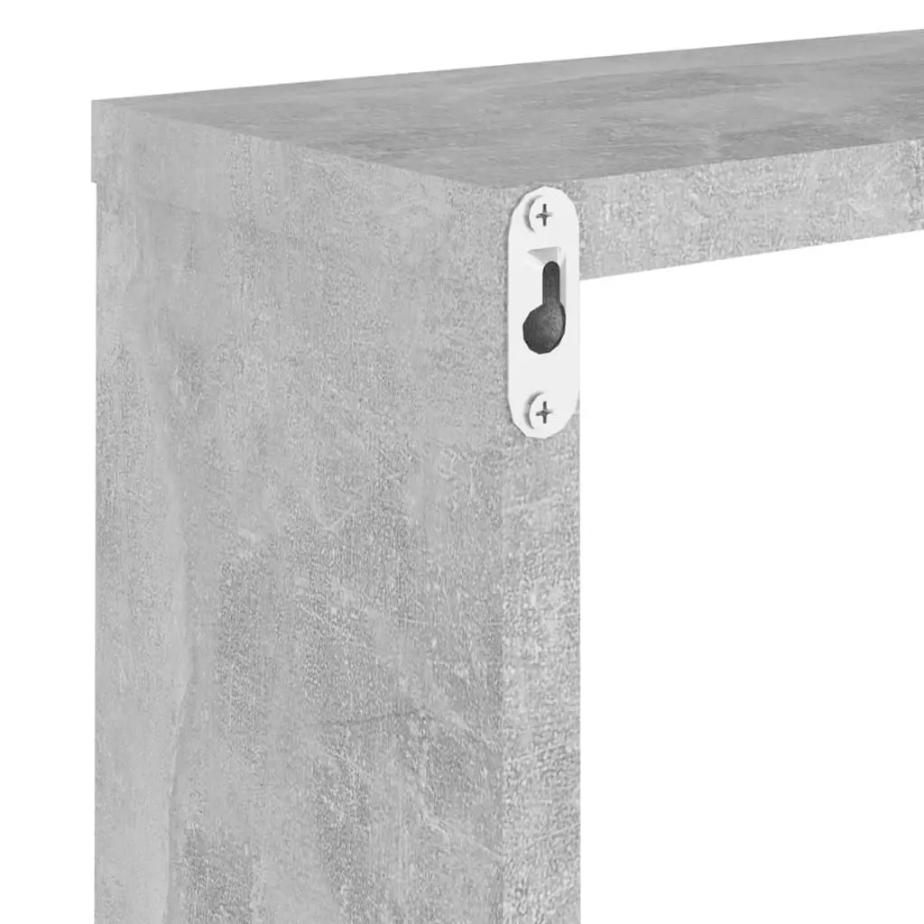 Wall Cube Shelves 2 pcs Concrete Grey 30x15x30 cm 807010