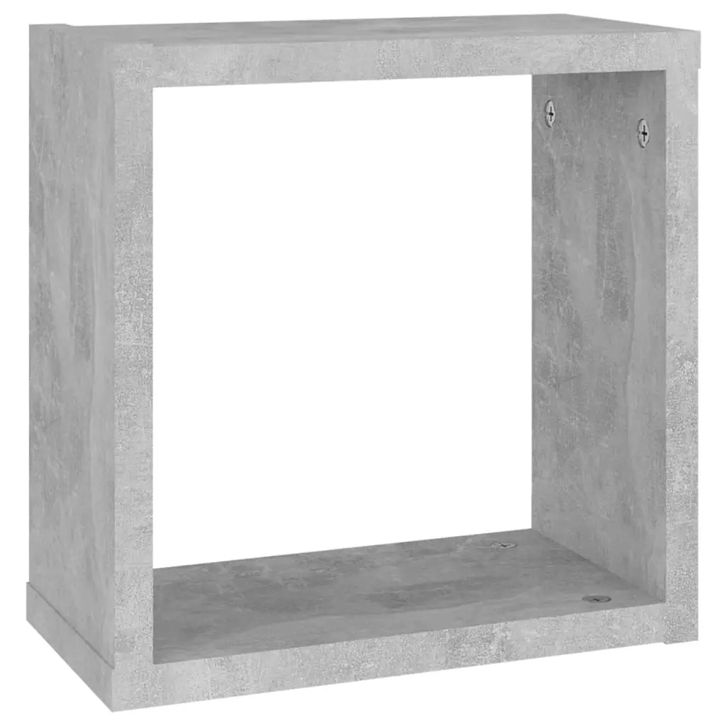 Wall Cube Shelves 2 pcs Concrete Grey 30x15x30 cm 807010