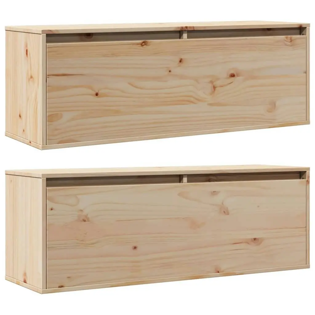 Wall Cabinets 2pcs 100x30x35 cm Solid Wood Pine 813466