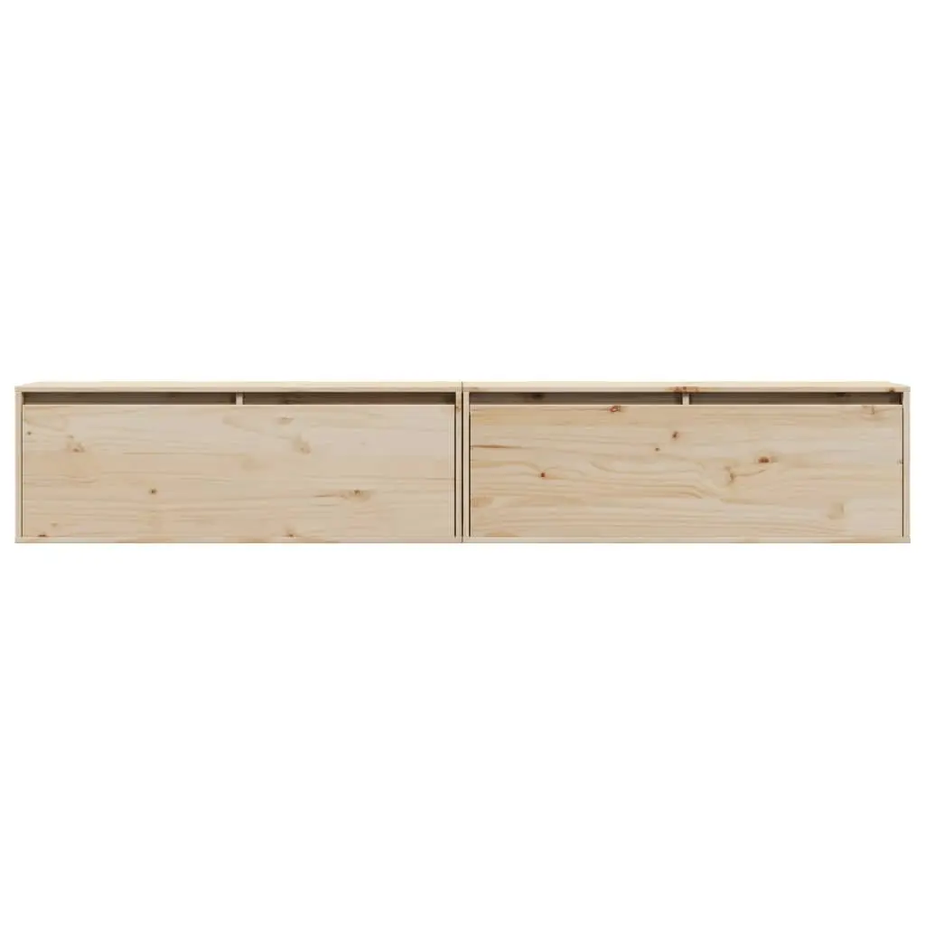 Wall Cabinets 2pcs 100x30x35 cm Solid Wood Pine 813466