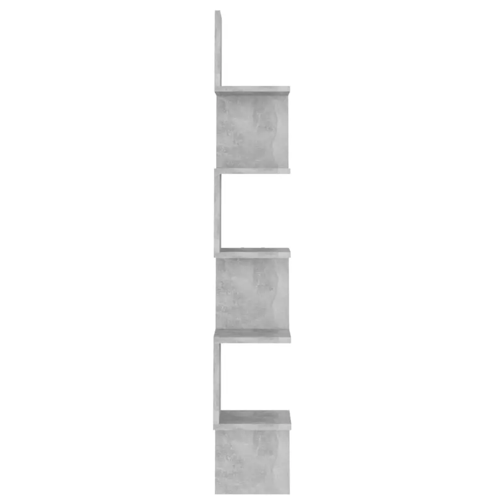 Wall Corner Shelf Concrete Grey 20x20x127.5 cm Engineered Wood 807281