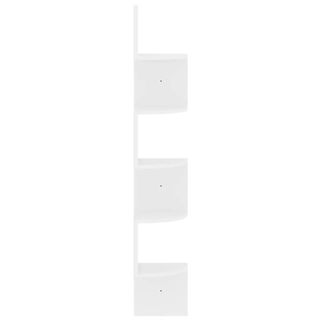 Wall Corner Shelf High Gloss White 19x19x123 cm Engineered Wood 326837