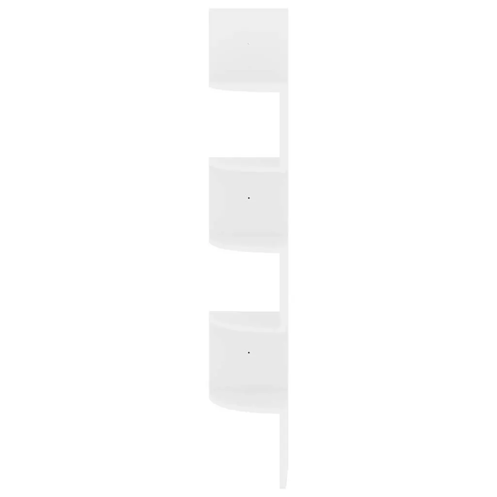 Wall Corner Shelf High Gloss White 19x19x123 cm Engineered Wood 326837