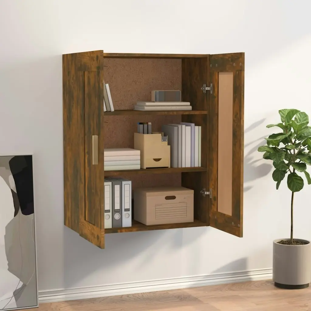 Wall Cabinet Smoked Oak 69.5x32.5x90 cm Engineered Wood 817393