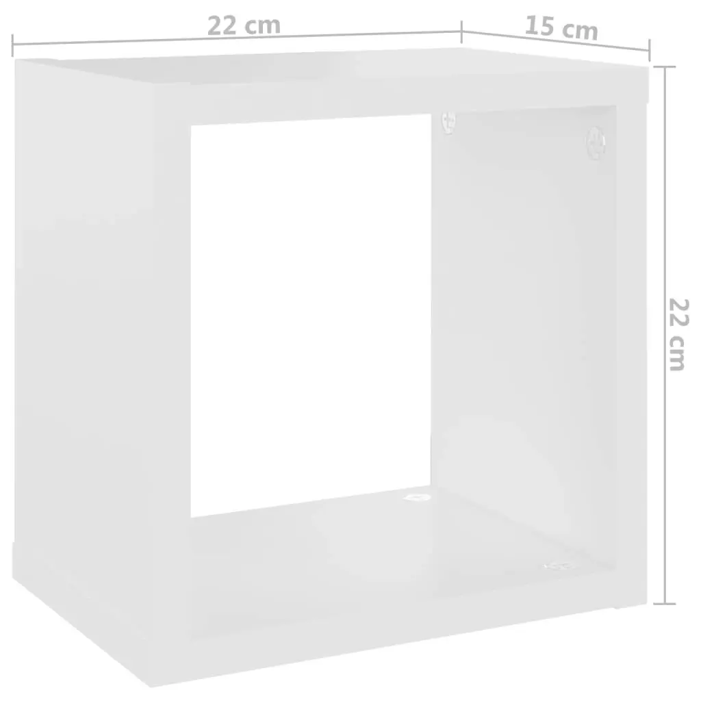 Wall Cube Shelves 4 pcs White 22x15x22 cm 807053