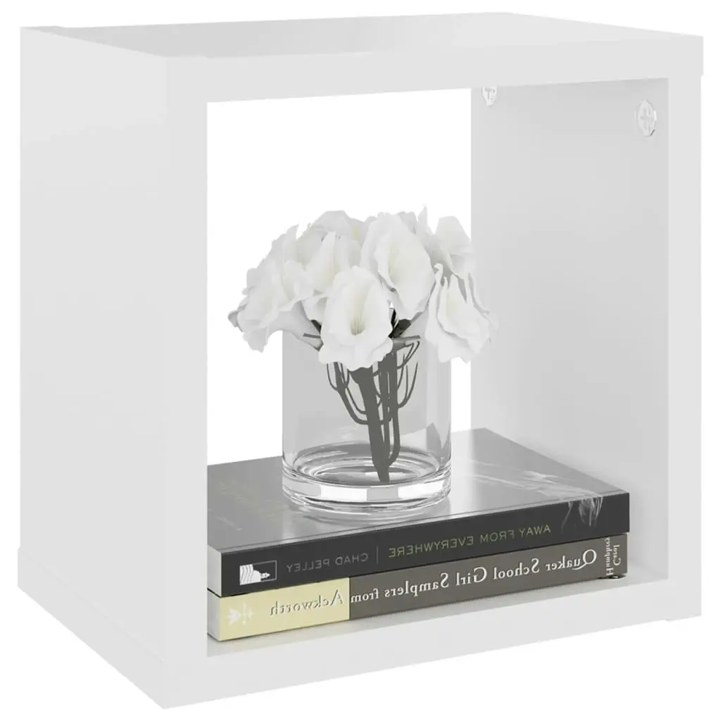 Wall Cube Shelves 4 pcs White 22x15x22 cm 807053