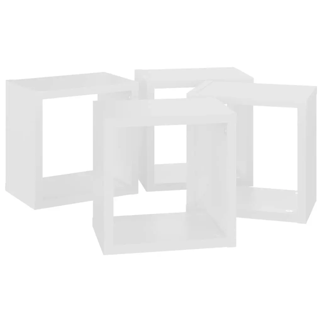 Wall Cube Shelves 4 pcs White 22x15x22 cm 807053