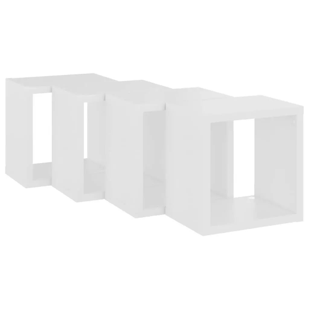 Wall Cube Shelves 4 pcs White 22x15x22 cm 807053