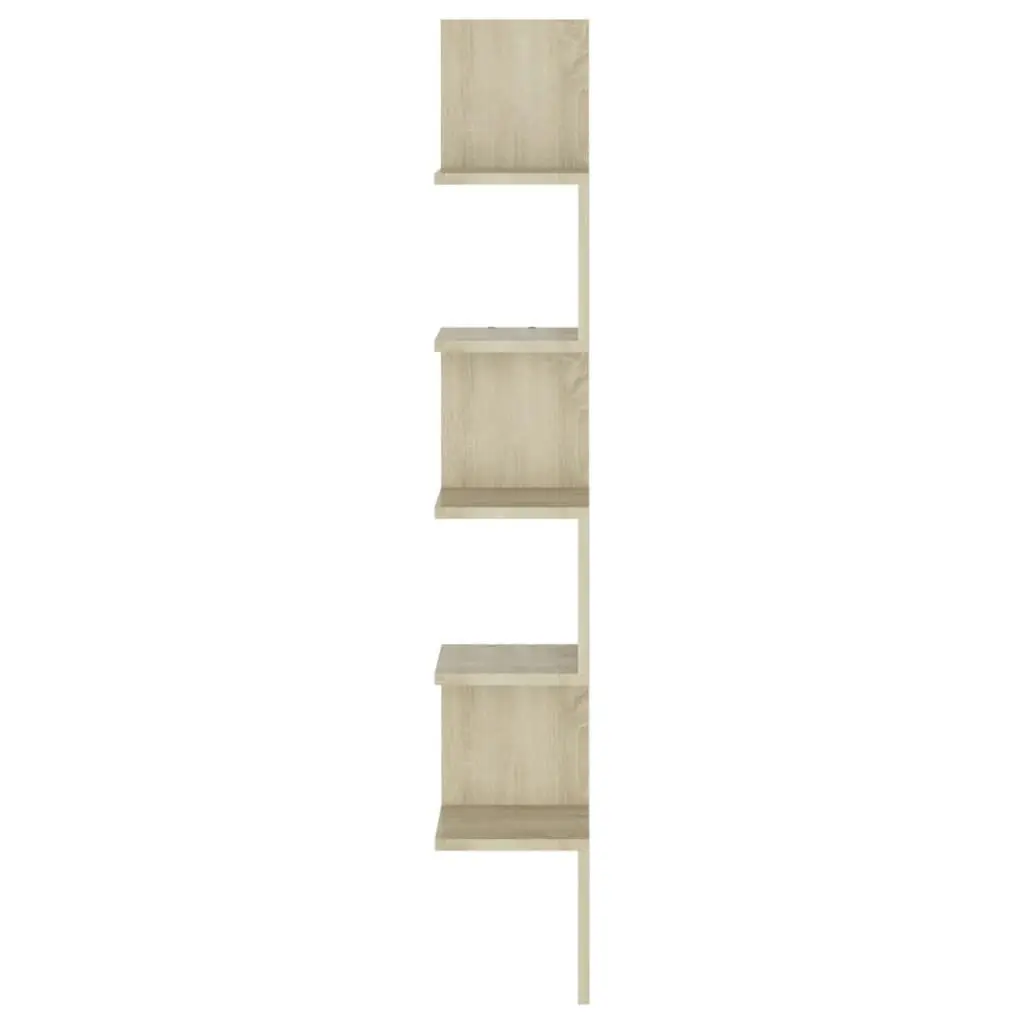 Wall Corner Shelf Sonoma Oak 20x20x127.5 cm Engineered Wood 807280