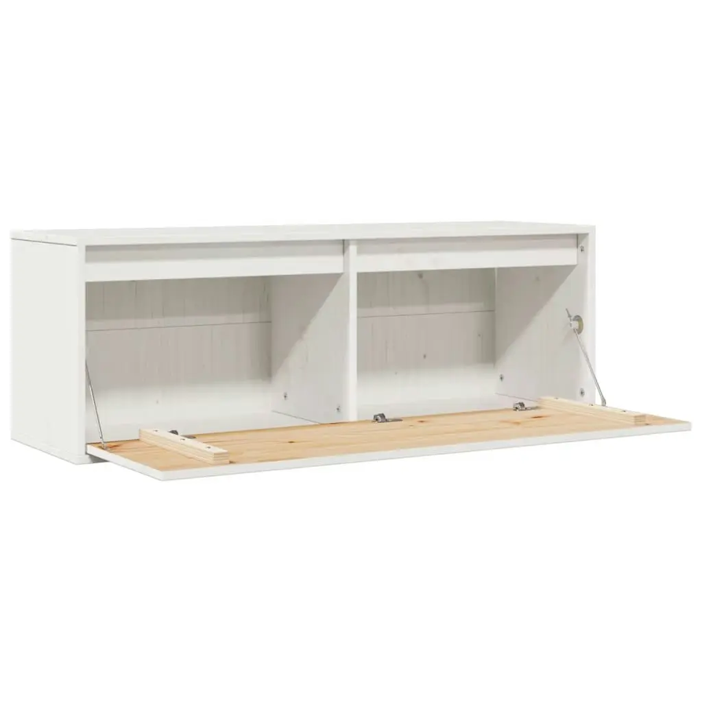 Wall Cabinet White 100x30x35 cm Solid Wood Pine 813467