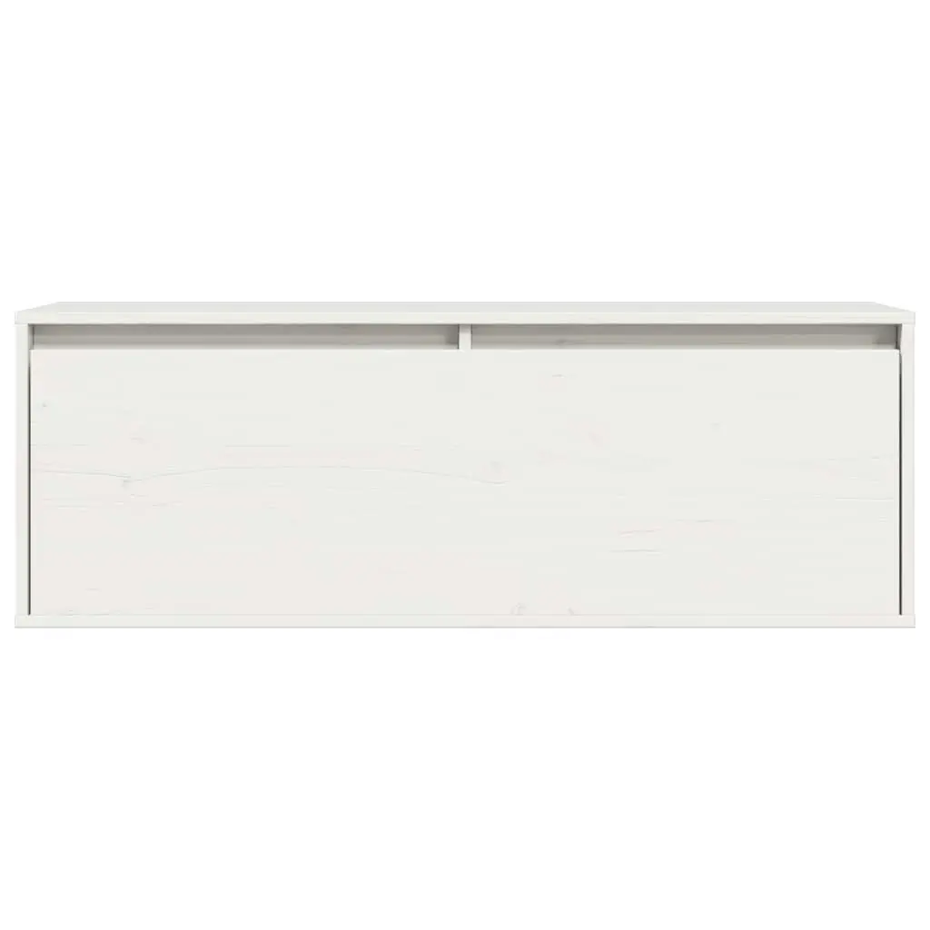 Wall Cabinet White 100x30x35 cm Solid Wood Pine 813467