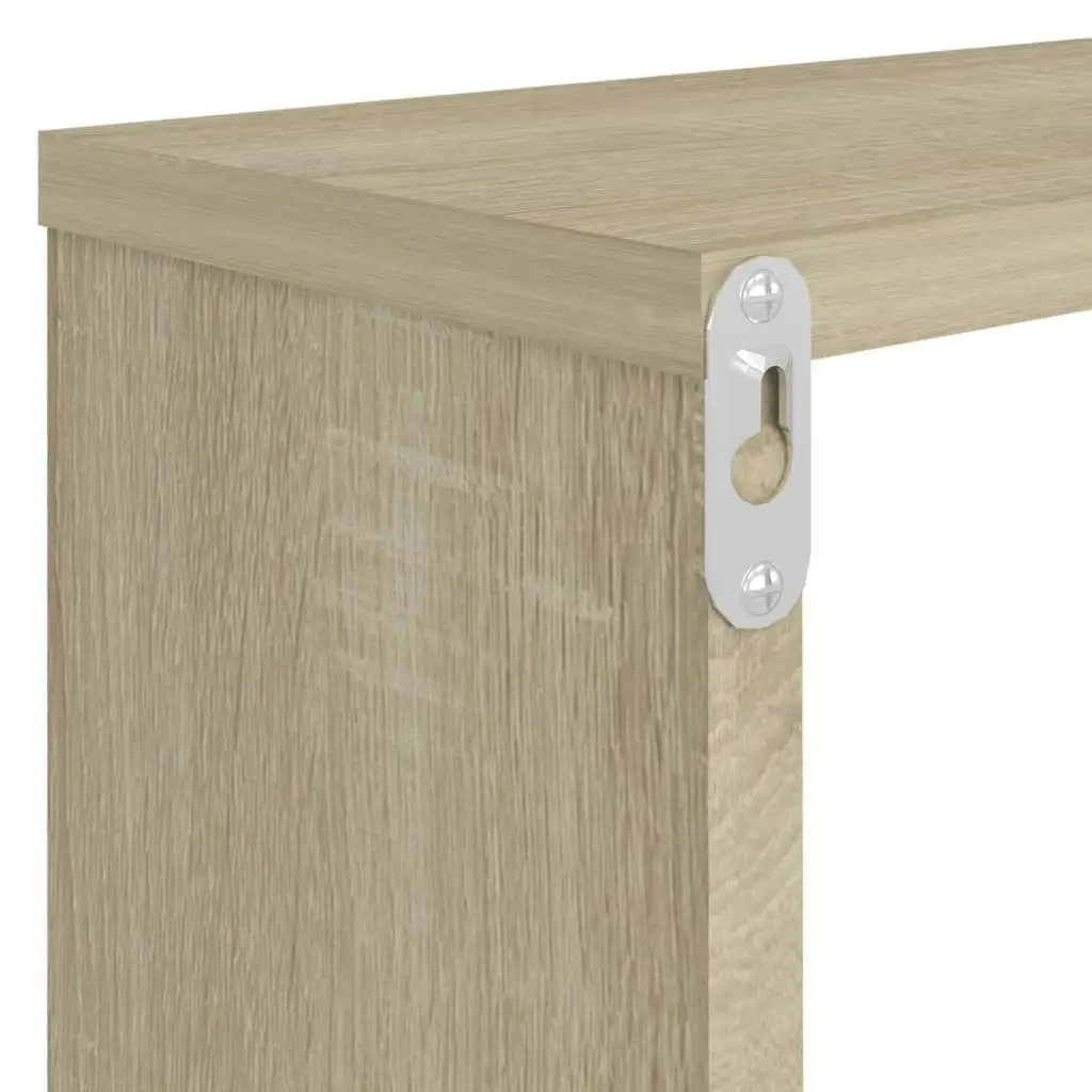 Wall Cube Shelves 4 pcs White&Sonoma Oak 80x15x26.5cm Engineered Wood 807122