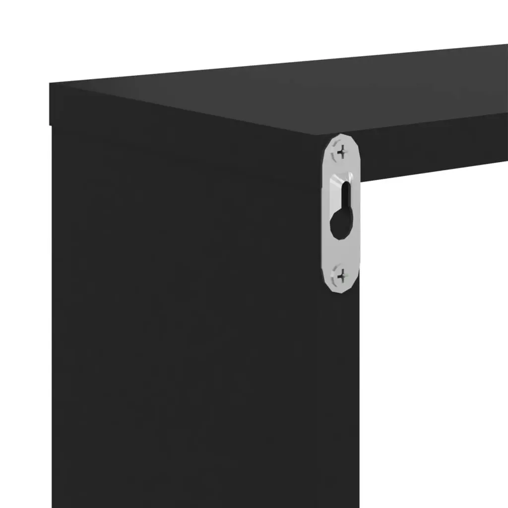 Wall Cube Shelves 2 pcs Black 26x15x26 cm 807028