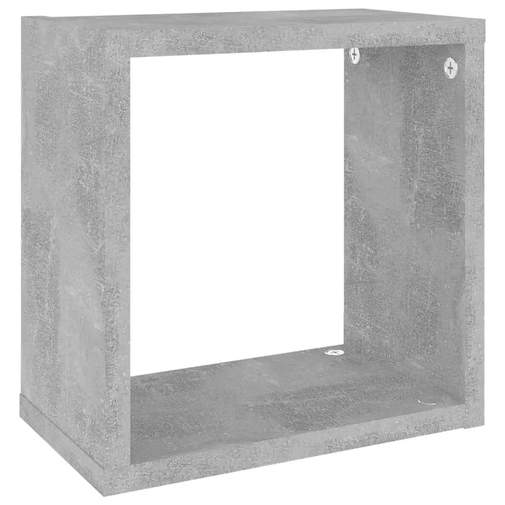 Wall Cube Shelves 2 pcs Concrete Grey 26x15x26 cm 807037