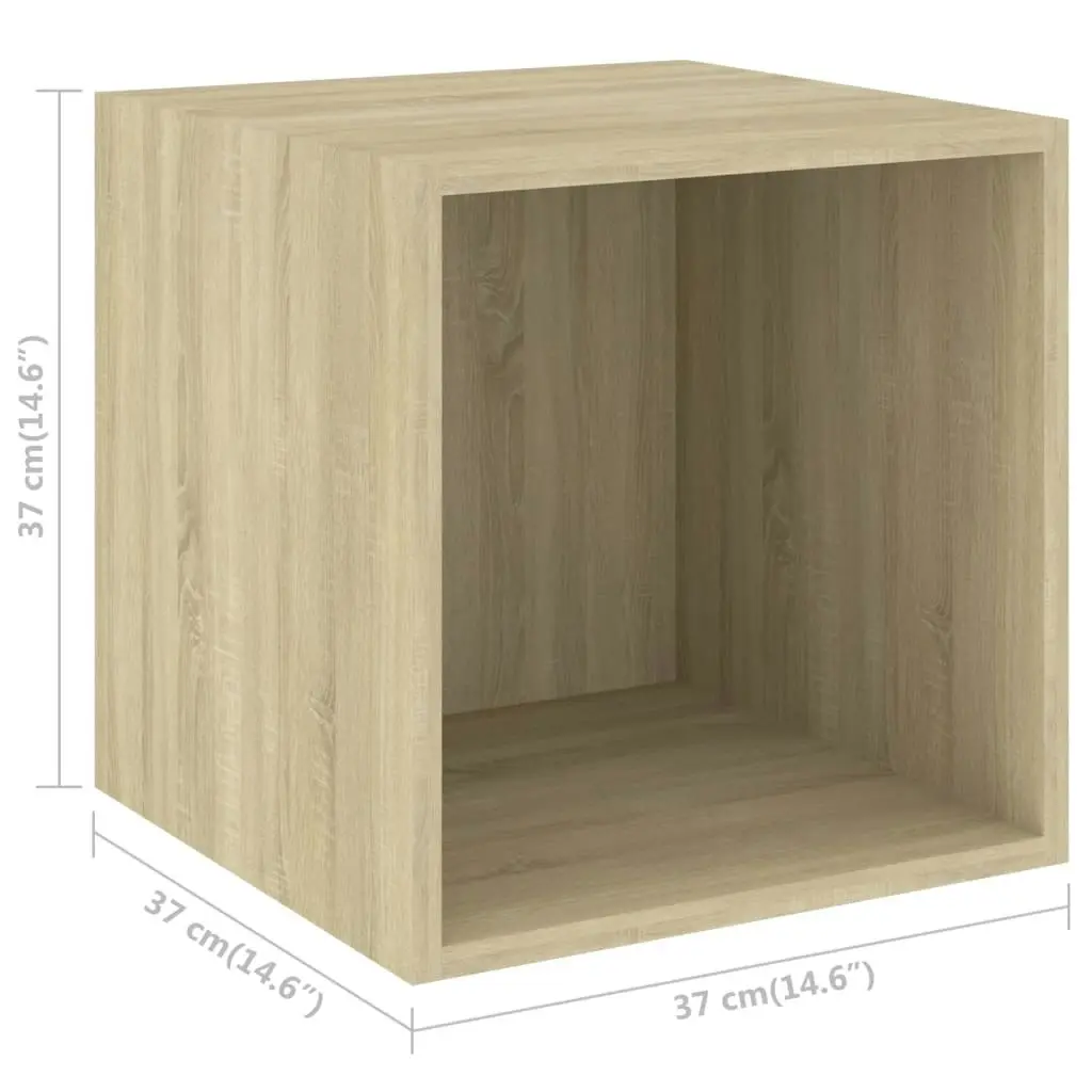 Wall Cabinets 2 pcs Sonoma Oak 37x37x37 cm Engineered Wood 805454