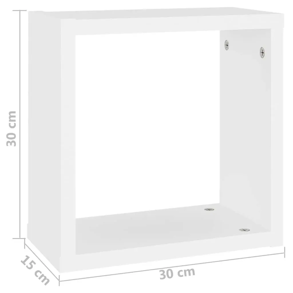 Wall Cube Shelves 6 pcs White 30x15x30 cm 807000