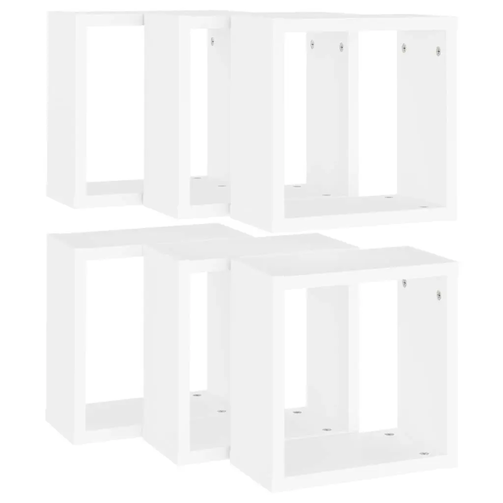 Wall Cube Shelves 6 pcs White 30x15x30 cm 807000