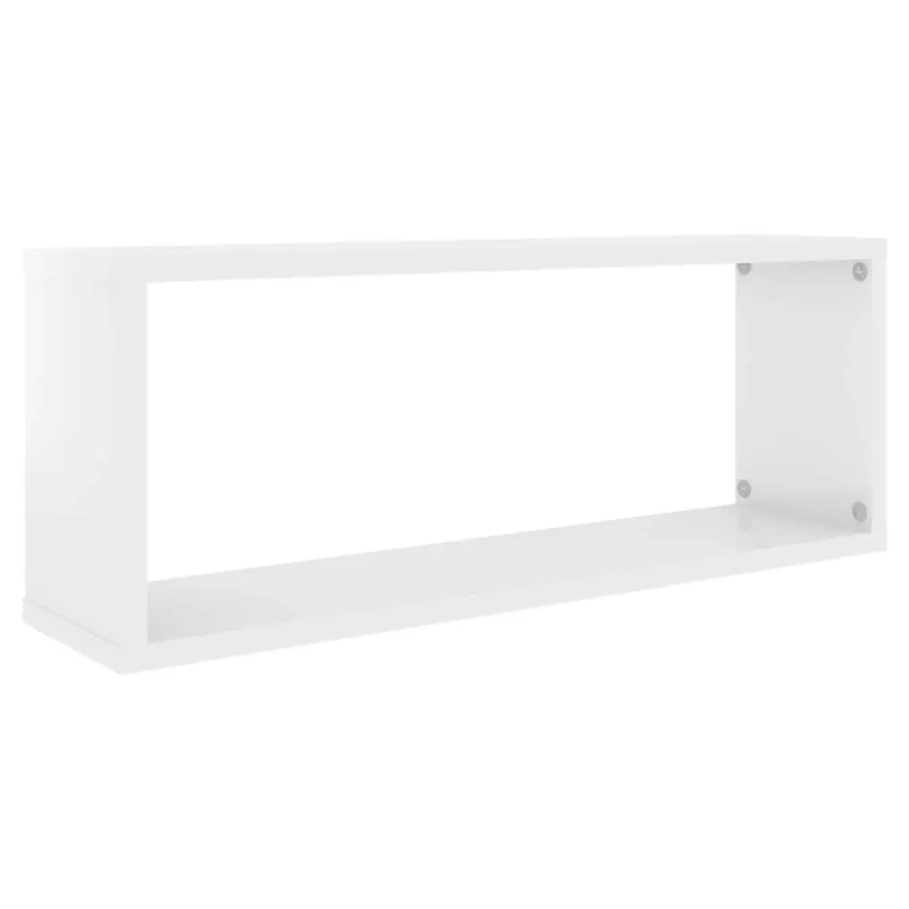 Wall Cube Shelves 4 pcs High Gloss White 60x15x23 cm Engineered Wood 807152