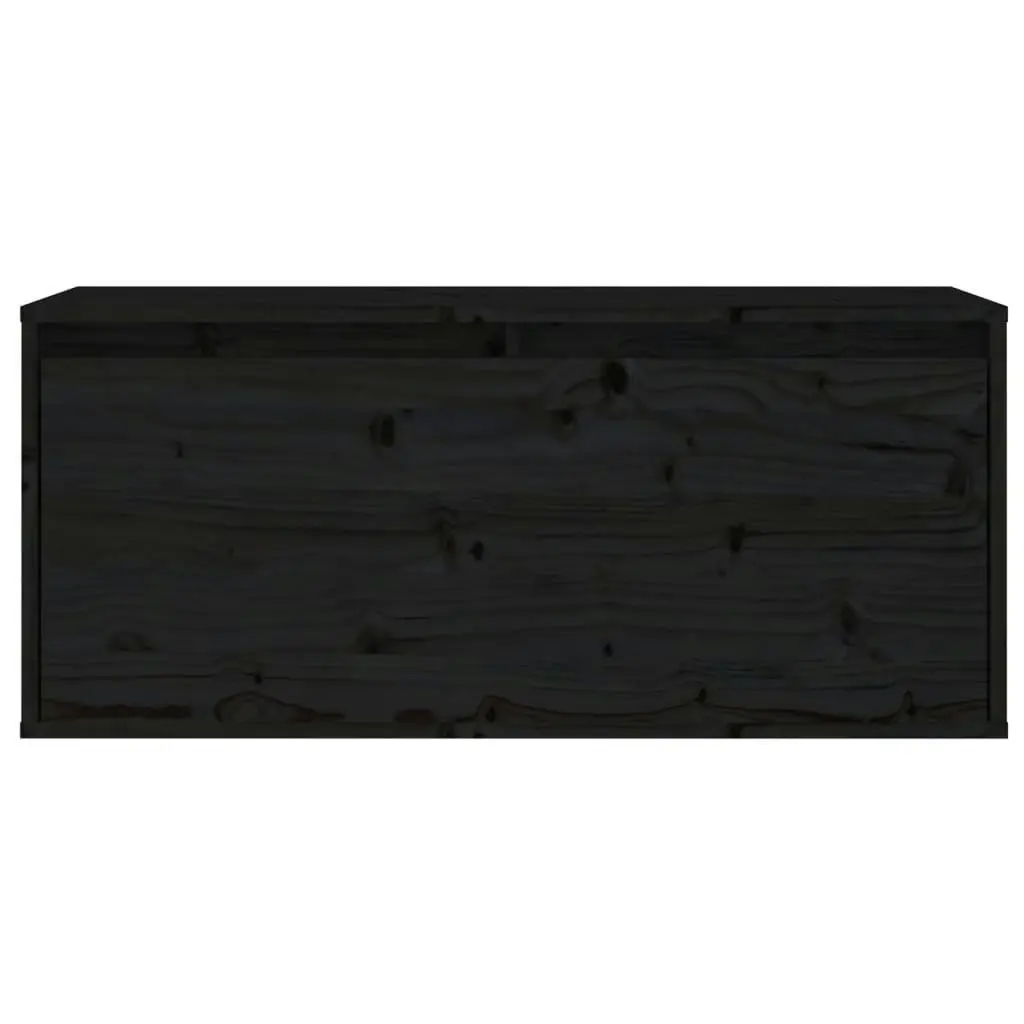 Wall Cabinet Black 80x30x35 cm Solid Wood Pine 813463