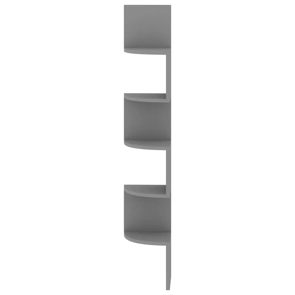 Wall Corner Shelf Grey 19x19x123 cm Engineered Wood 326833