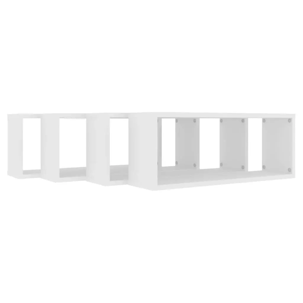 Wall Cube Shelves 4 pcs White 60x15x23 cm Engineered Wood 807134