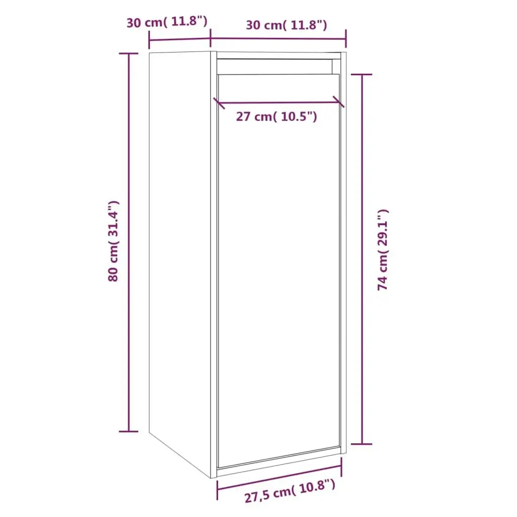 Wall Cabinets 2 pcs 30x30x80 cm Solid Wood Pine 813496