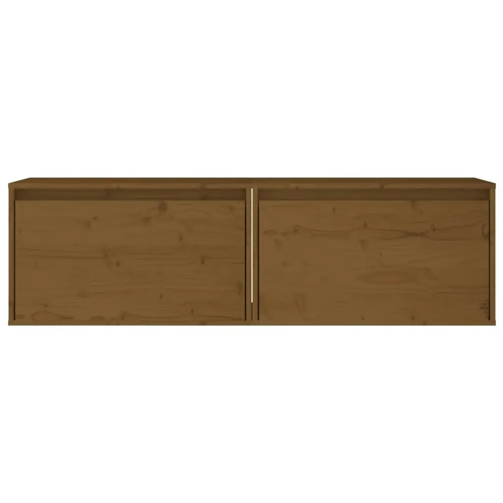 Wall Cabinets 2 pcs Honey Brown 60x30x35 cm Solid Wood Pine 813452