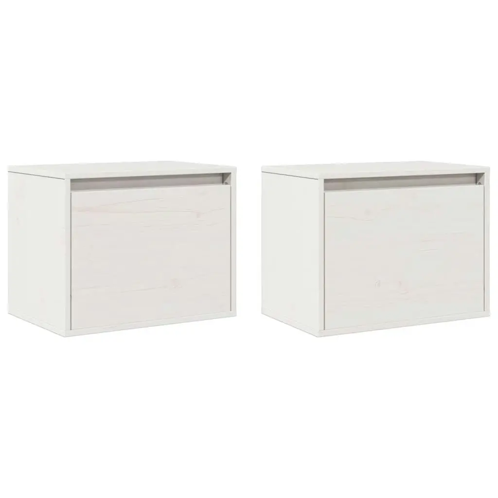 Wall Cabinets 2 pcs White 45x30x35 cm Solid Wood Pine 813438