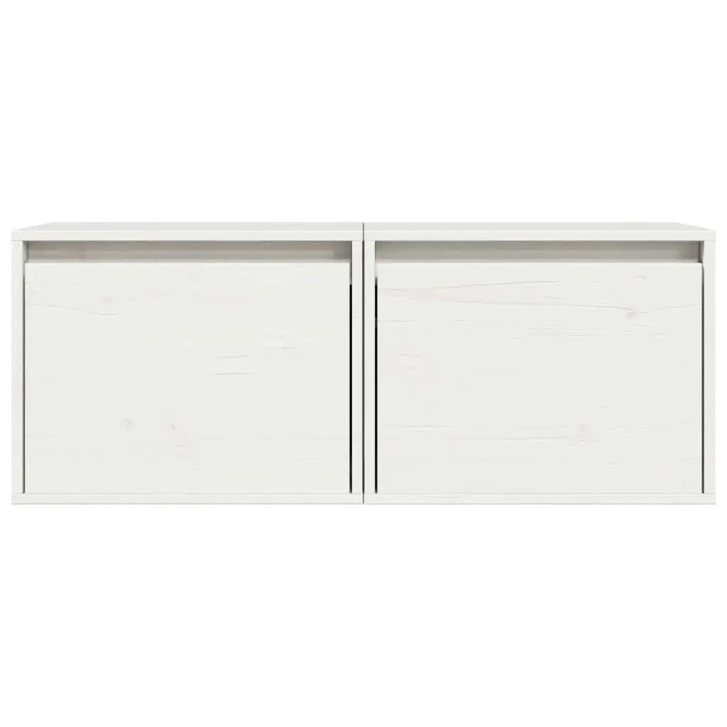 Wall Cabinets 2 pcs White 45x30x35 cm Solid Wood Pine 813438