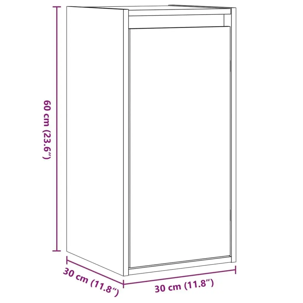 Wall Cabinet White 30x30x60 cm Solid Wood Pine 813487