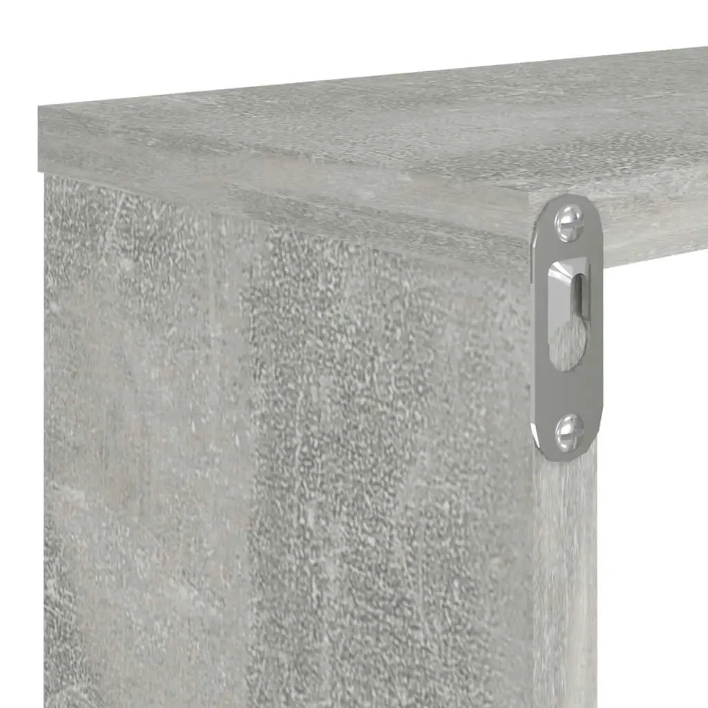 Wall Cube Shelves 6 pcs Concrete Grey 80x15x26.5 cm Engineered Wood 807120