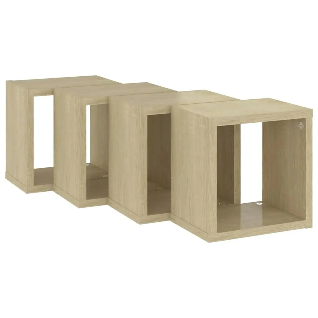 Wall Cube Shelves 4 pcs Sonoma Oak 22x15x22 cm 807062