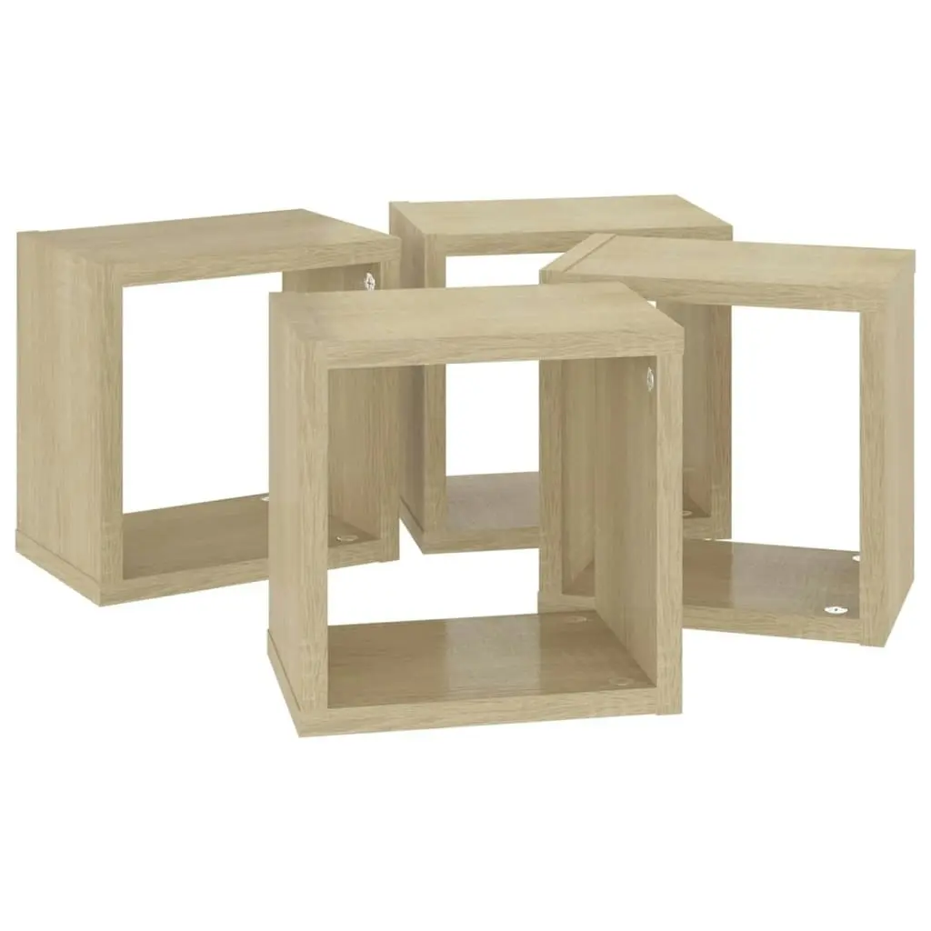 Wall Cube Shelves 4 pcs Sonoma Oak 22x15x22 cm 807062