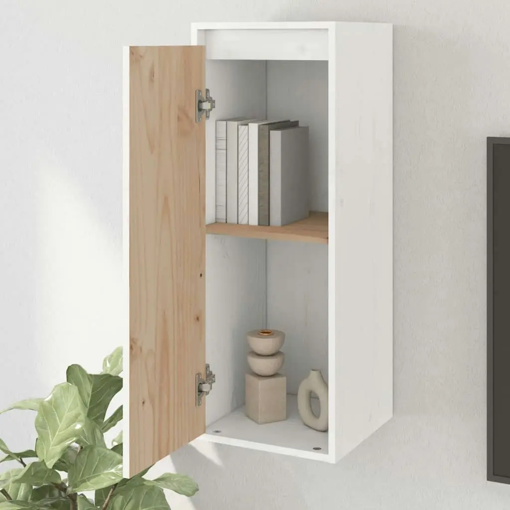 Wall Cabinet White 30x30x80 cm Solid Wood Pine 813497