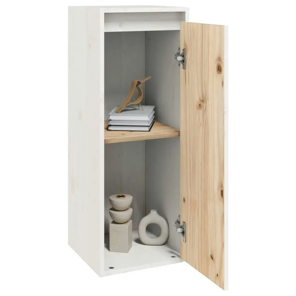 Wall Cabinet White 30x30x80 cm Solid Wood Pine 813497