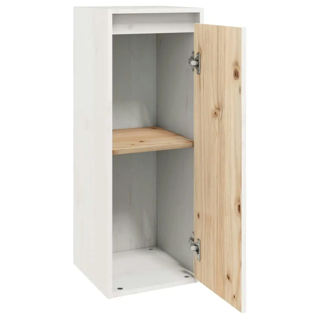 Wall Cabinet White 30x30x80 cm Solid Wood Pine 813497