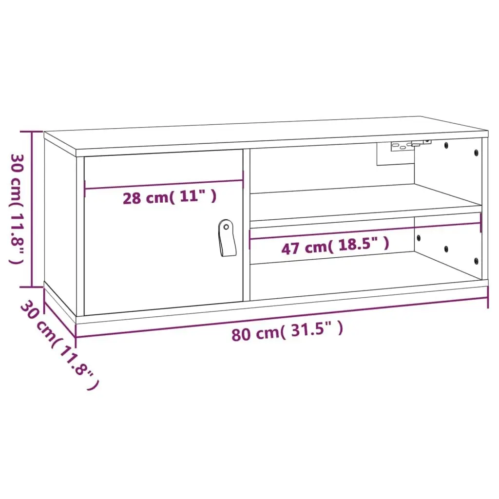 Wall Cabinets 2 pcs 80x30x30 cm Solid Wood Pine 818386