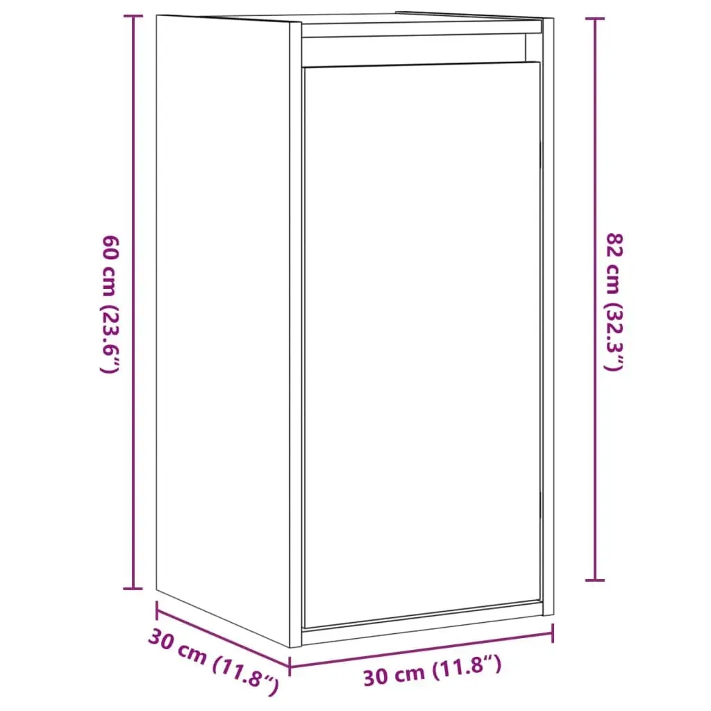 Wall Cabinets 2 pcs White 30x30x100 cm Solid Wood Pine 813508