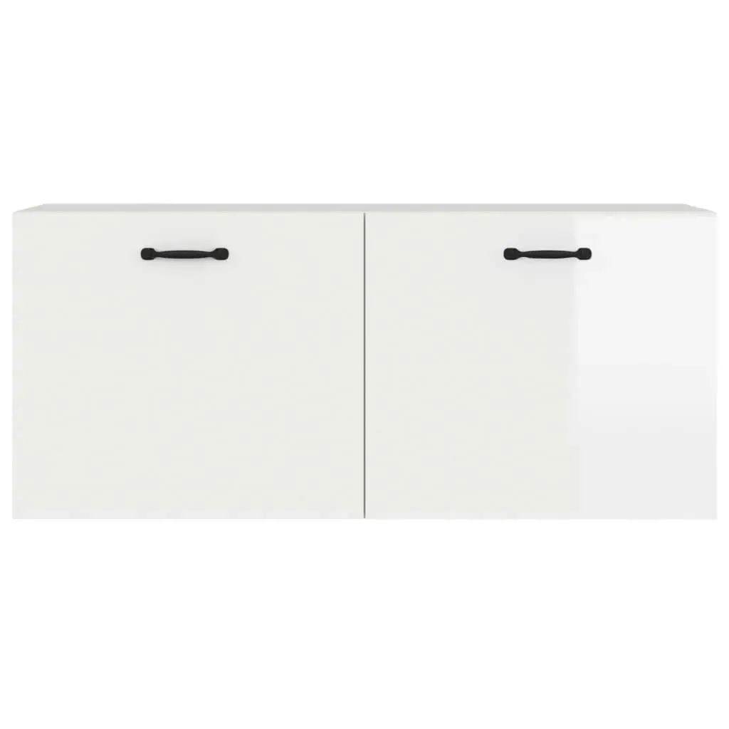 Wall Cabinet High Gloss White 80x36.5x35 cm Engineered Wood 812939