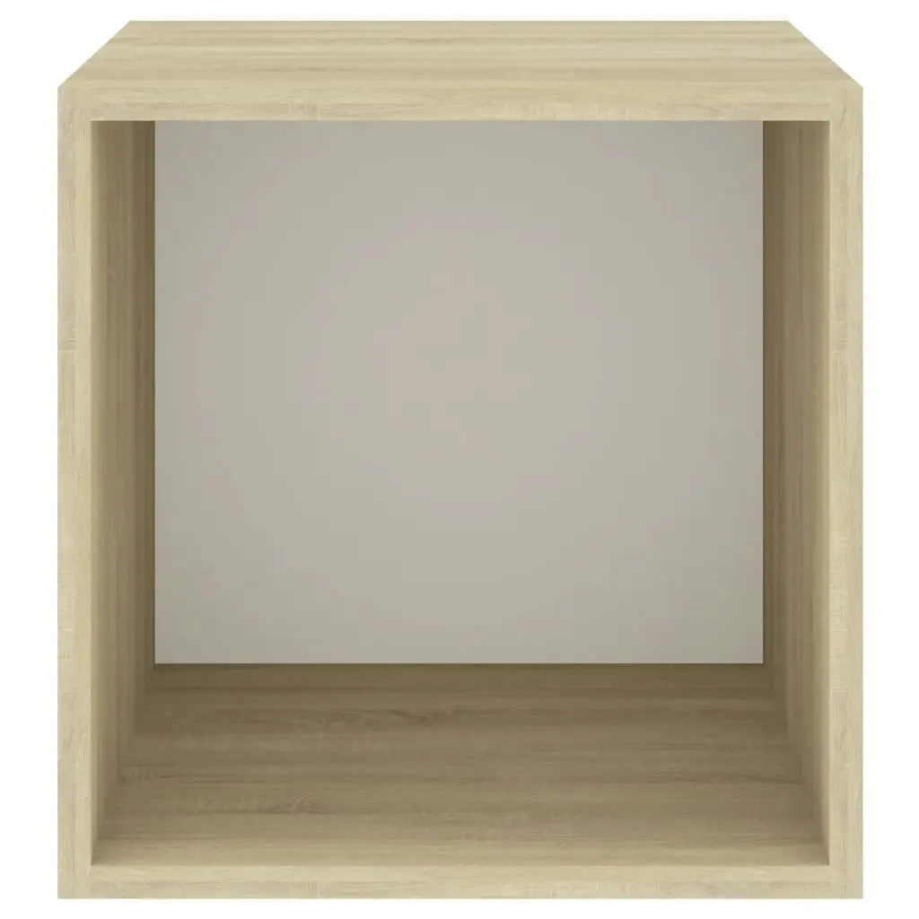 Wall Cabinet White and Sonoma Oak 37x37x37 cm Engineered Wood 805459