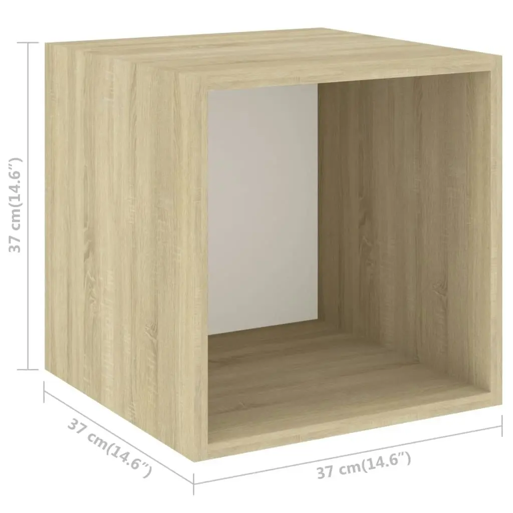 Wall Cabinet White and Sonoma Oak 37x37x37 cm Engineered Wood 805459